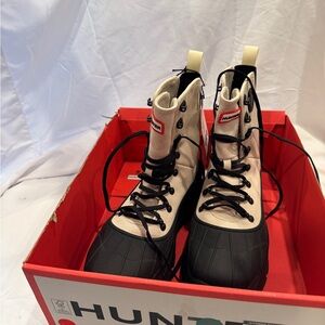 Hunter Two-Tone Lace-Up Boots